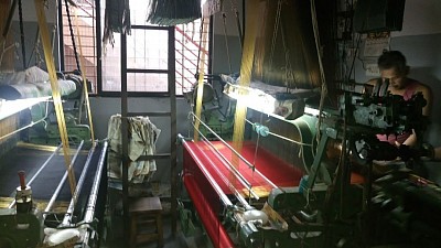Inside the powerloom hall